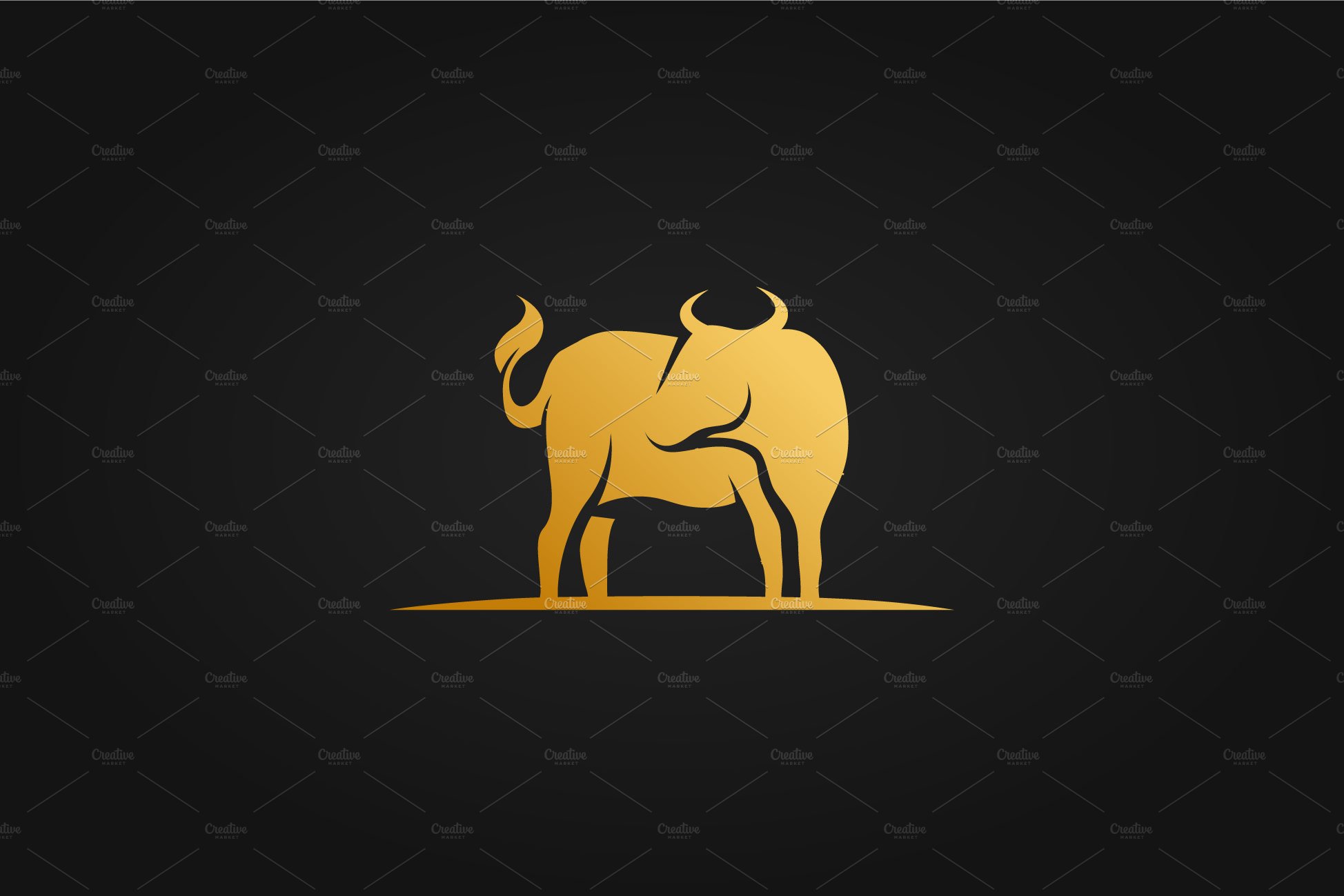 gold premium angus cow icon vector cover image.