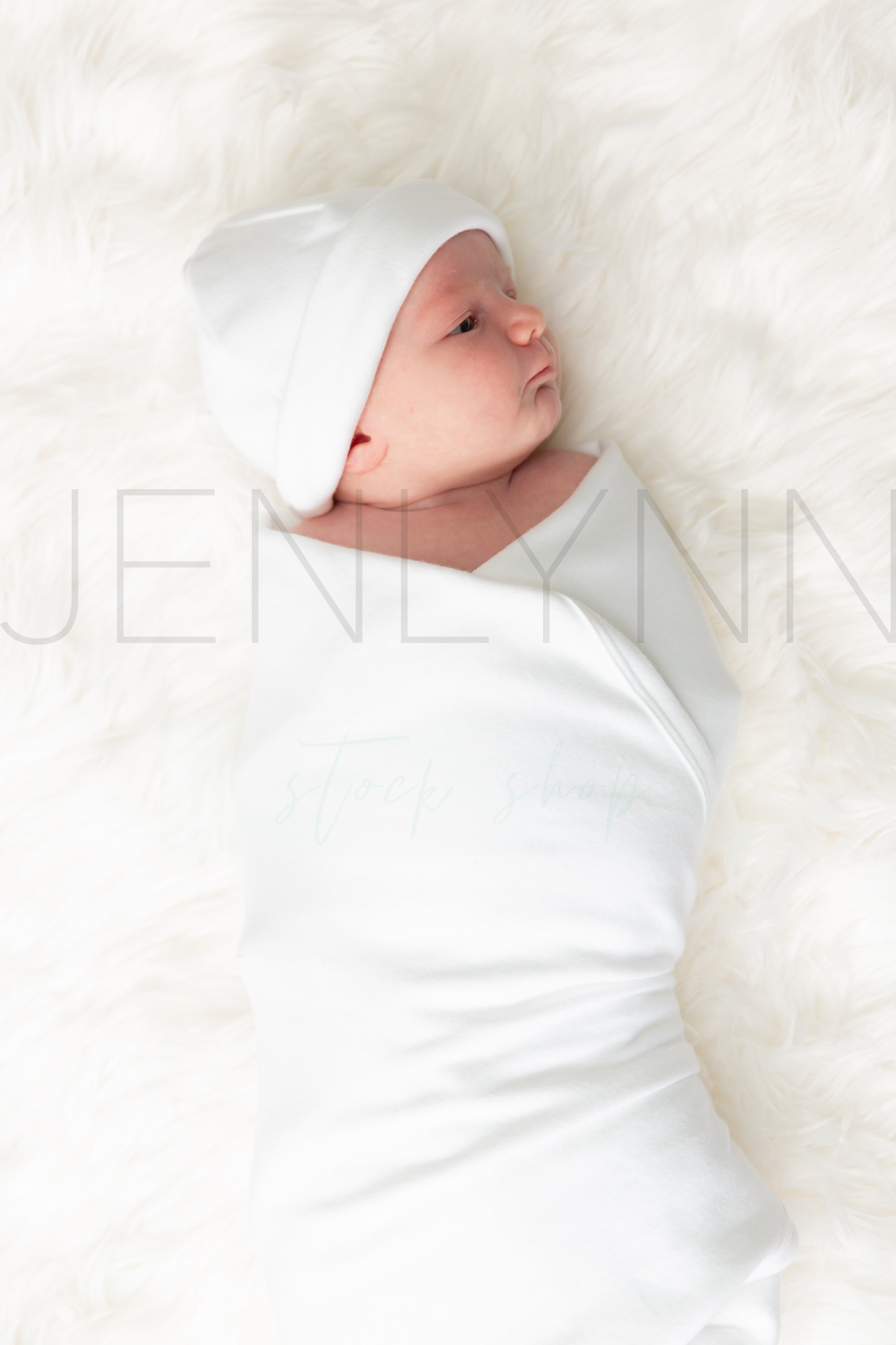 jersey blanket swaddle and hat mockup 6 white 932