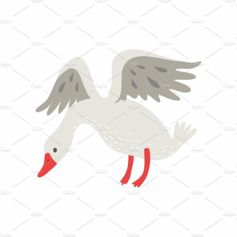 Cute White Goose Cartoon Character cover image.