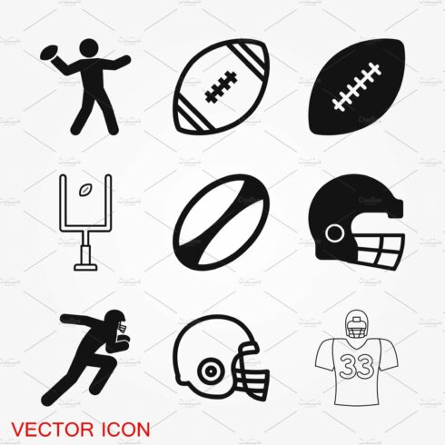 Rugby Icon vector sign symbol for cover image.