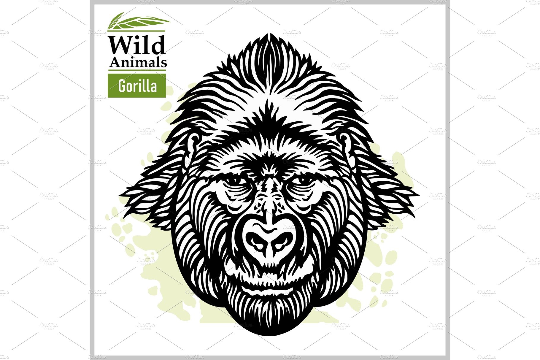 Gorilla head - symmetric front face cover image.