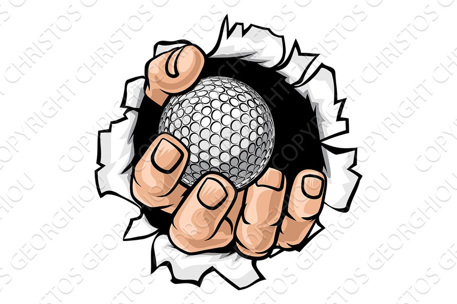 Golf Ball Hand Tearing Background cover image.