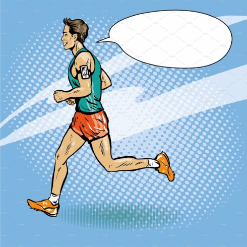 Sportsman running concept vector cover image.