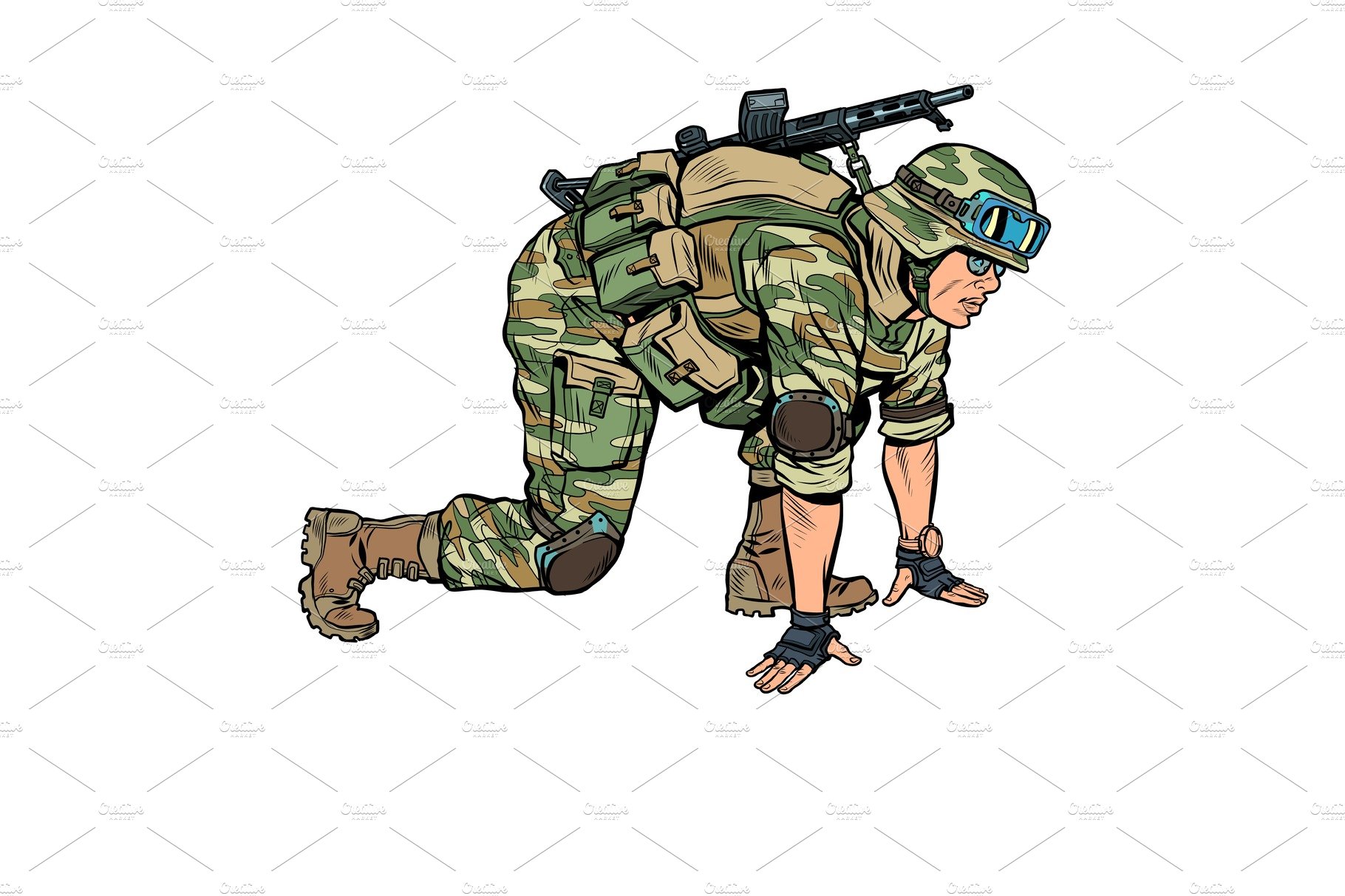 modern soldier in the starting cover image.