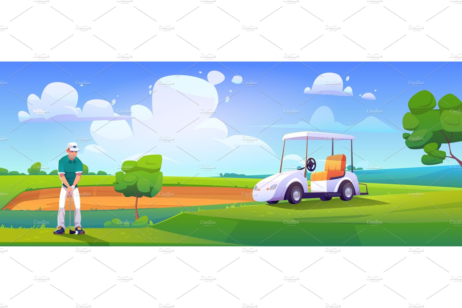 Golfer playing golf on green field cover image.