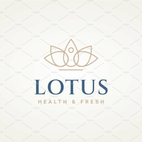 lotus flower yoga line art icon logo cover image.