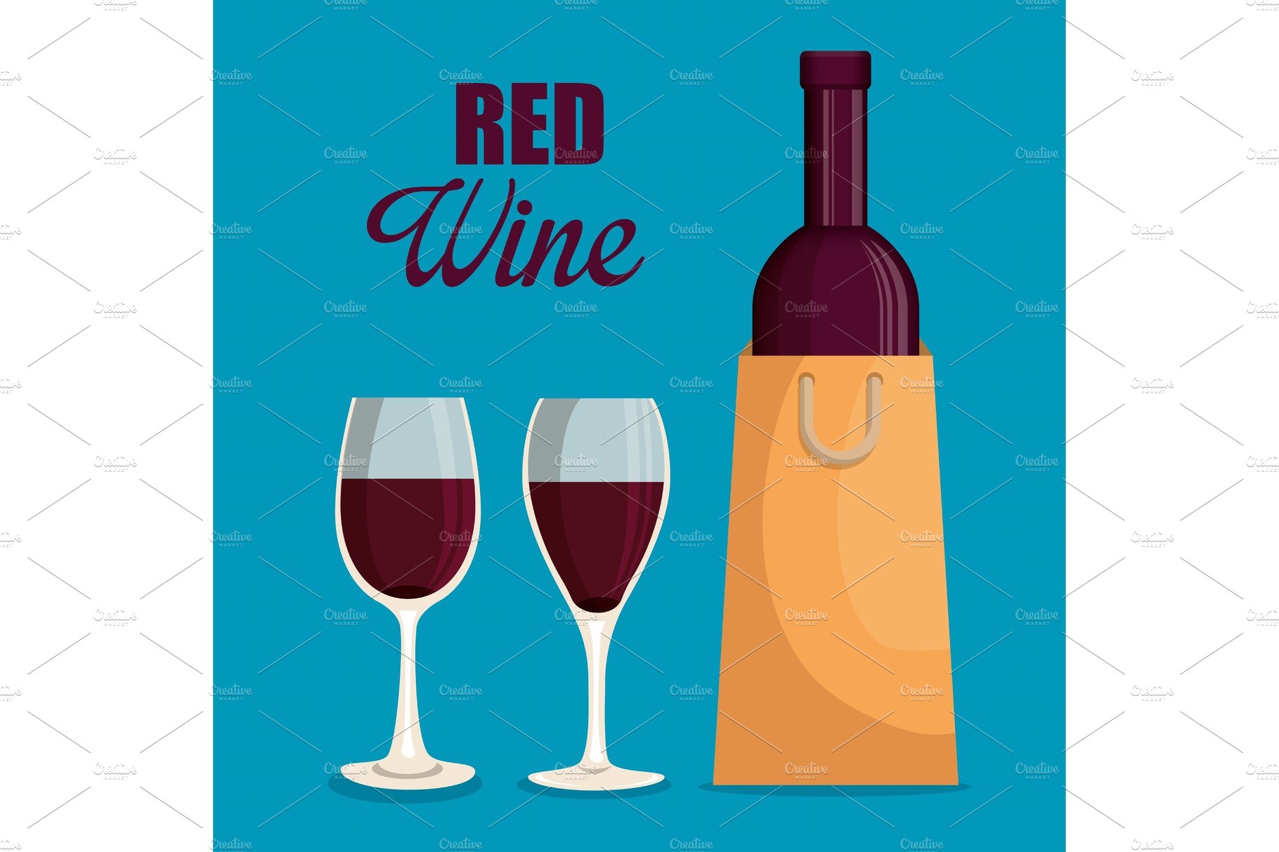 red wine bottles label cover image.