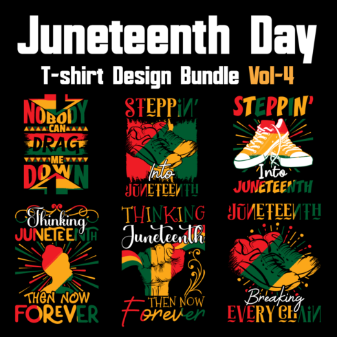 Juneteenth Day T-shirt Design Bundle Vol-4 cover image.