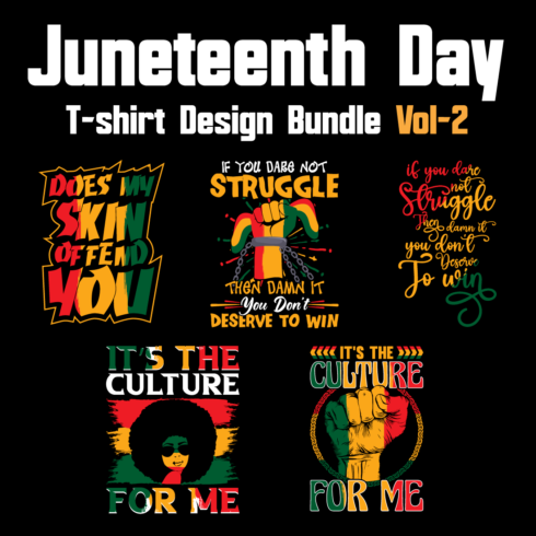Juneteenth Day T-shirt Design Bundle Vol-2 cover image.