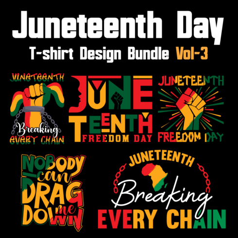 Juneteenth Day T-shirt Design Bundle Vol-3 cover image.