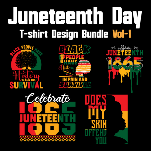 Juneteenth Day T-shirt Design Bundle Vol-1 cover image.