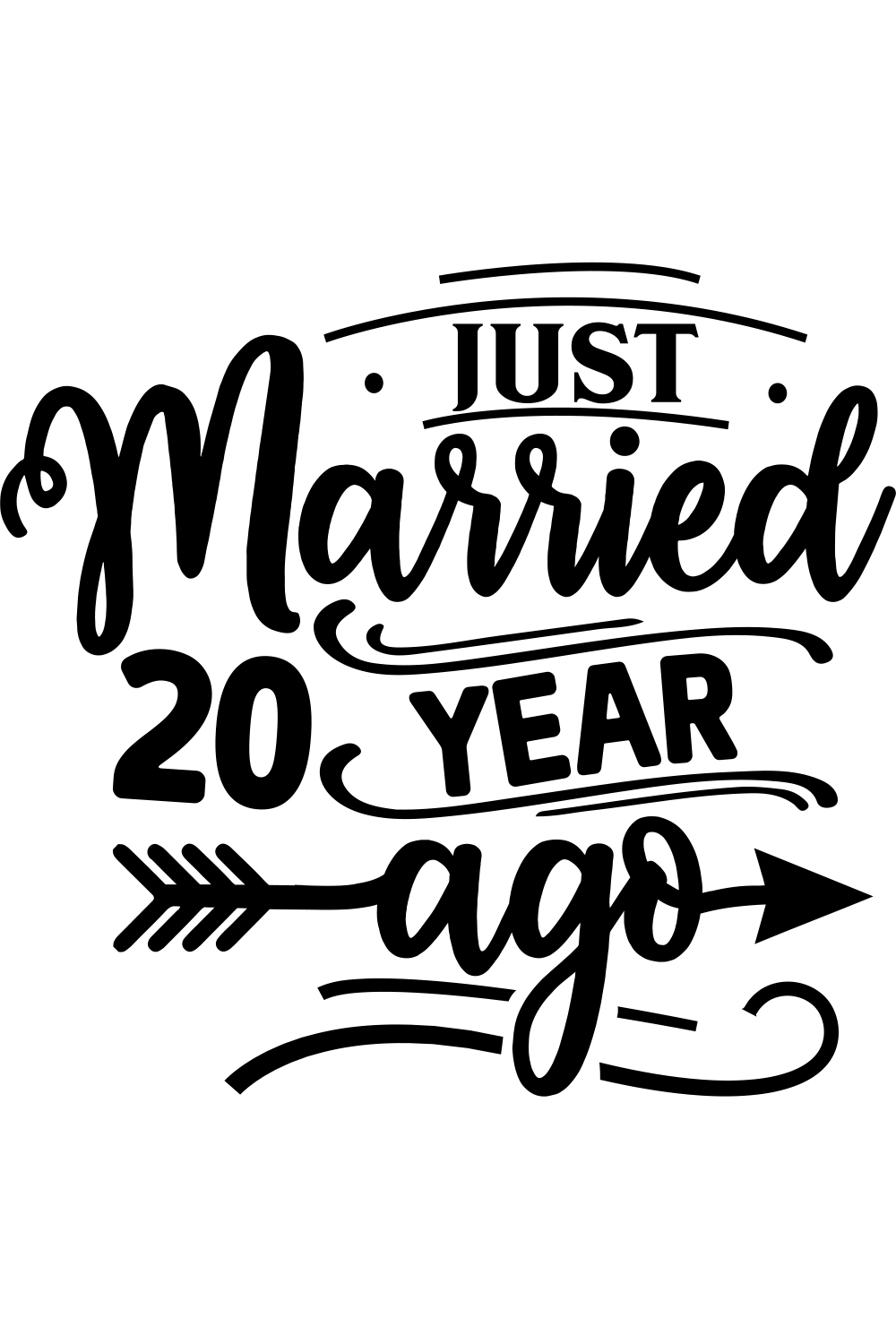 Just Married 20 Years Ago svg pinterest preview image.