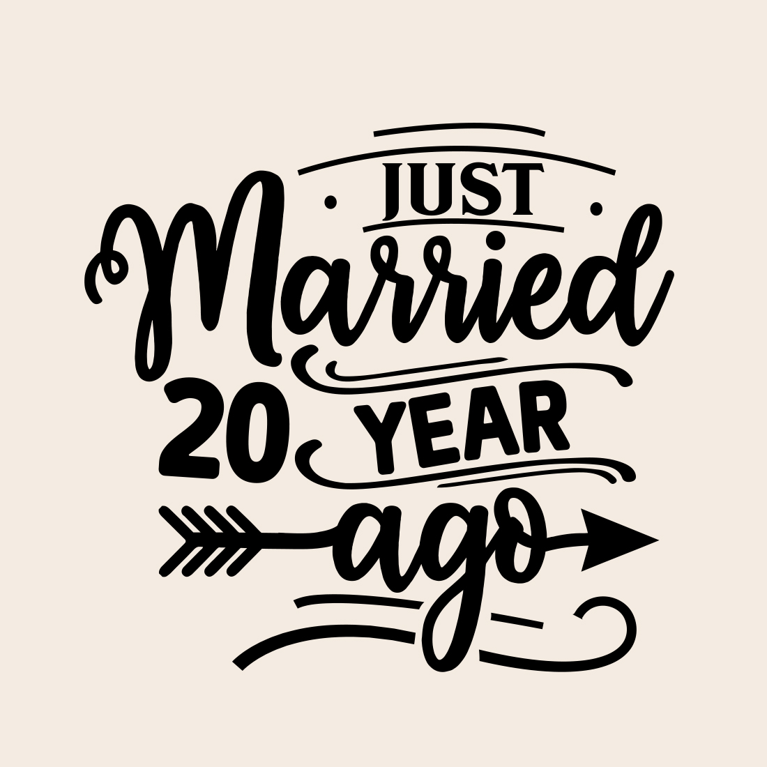 Just Married 20 Years Ago svg preview image.