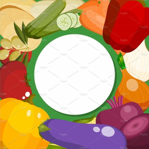 Farm fresh vegetables round pattern cover image.