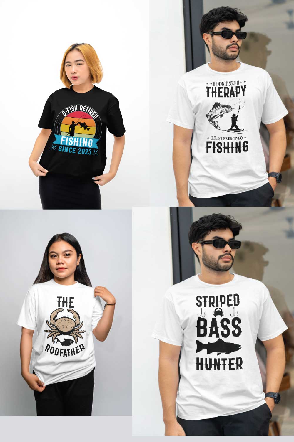 15 Fishing T-shirt Bundle SVG, EPS, PNG, ai bundle pinterest preview image.