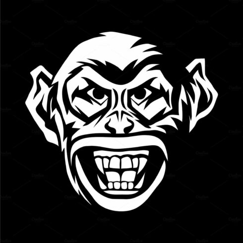 Angry monkey head. cover image.