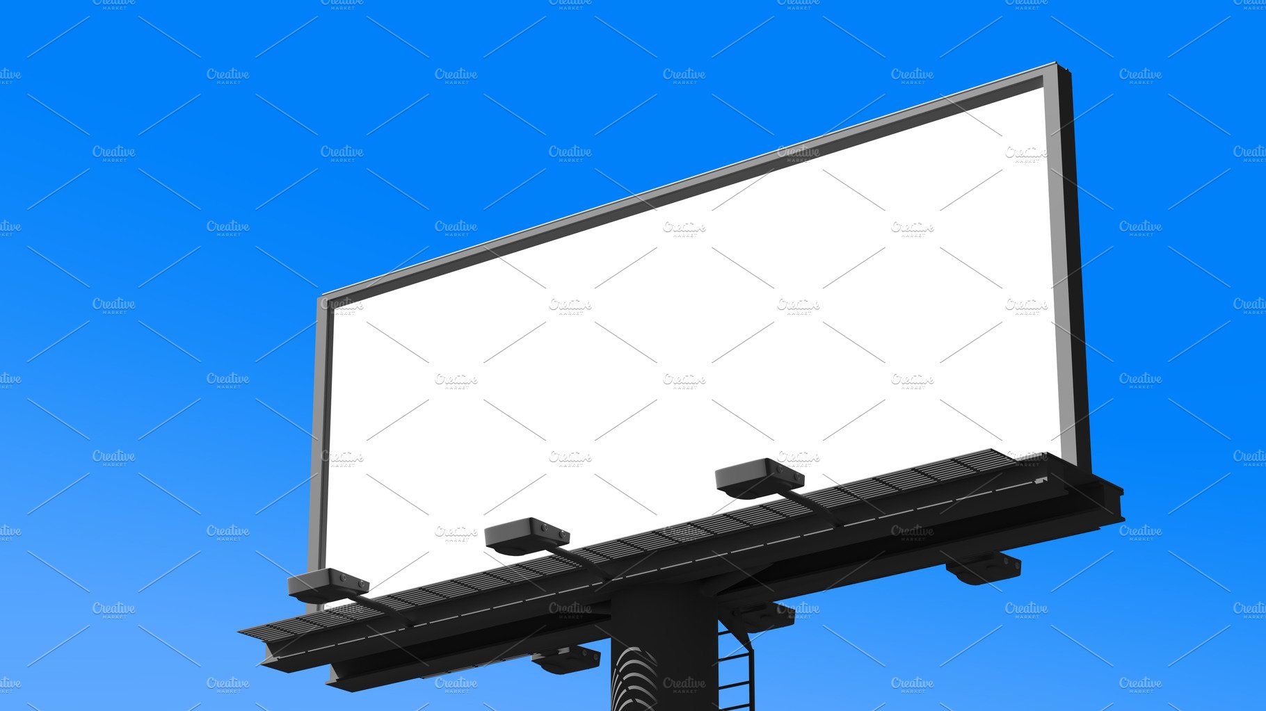 Blank billboard. 3D rendering cover image.