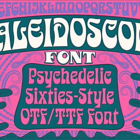 Kaleidoscope Psychedelic Font cover image.