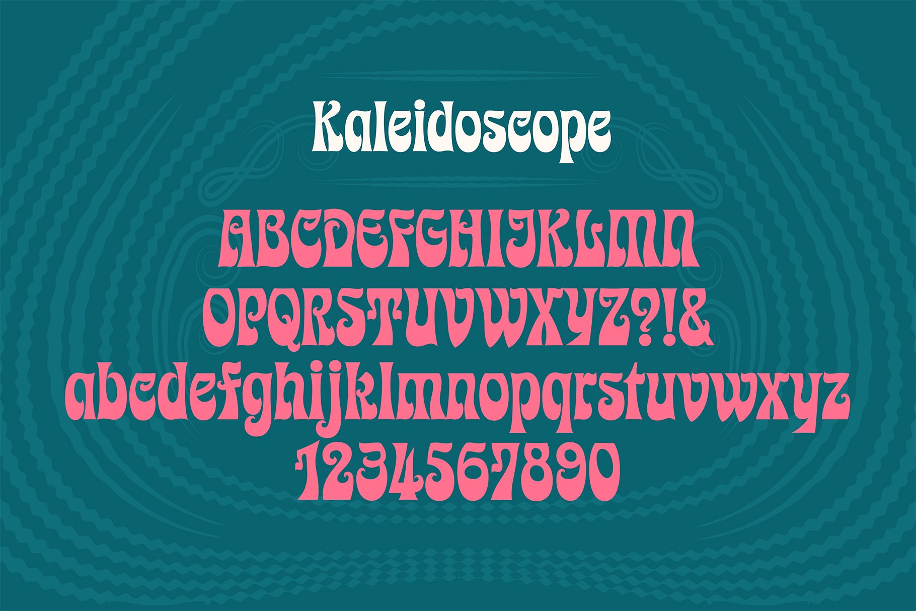 Kaleidoscope Psychedelic Font preview image.