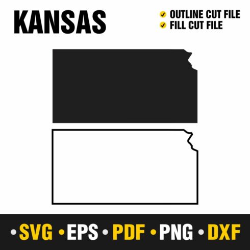 Kansas SVG, PNG, PDF, EPS & DXF cover image.
