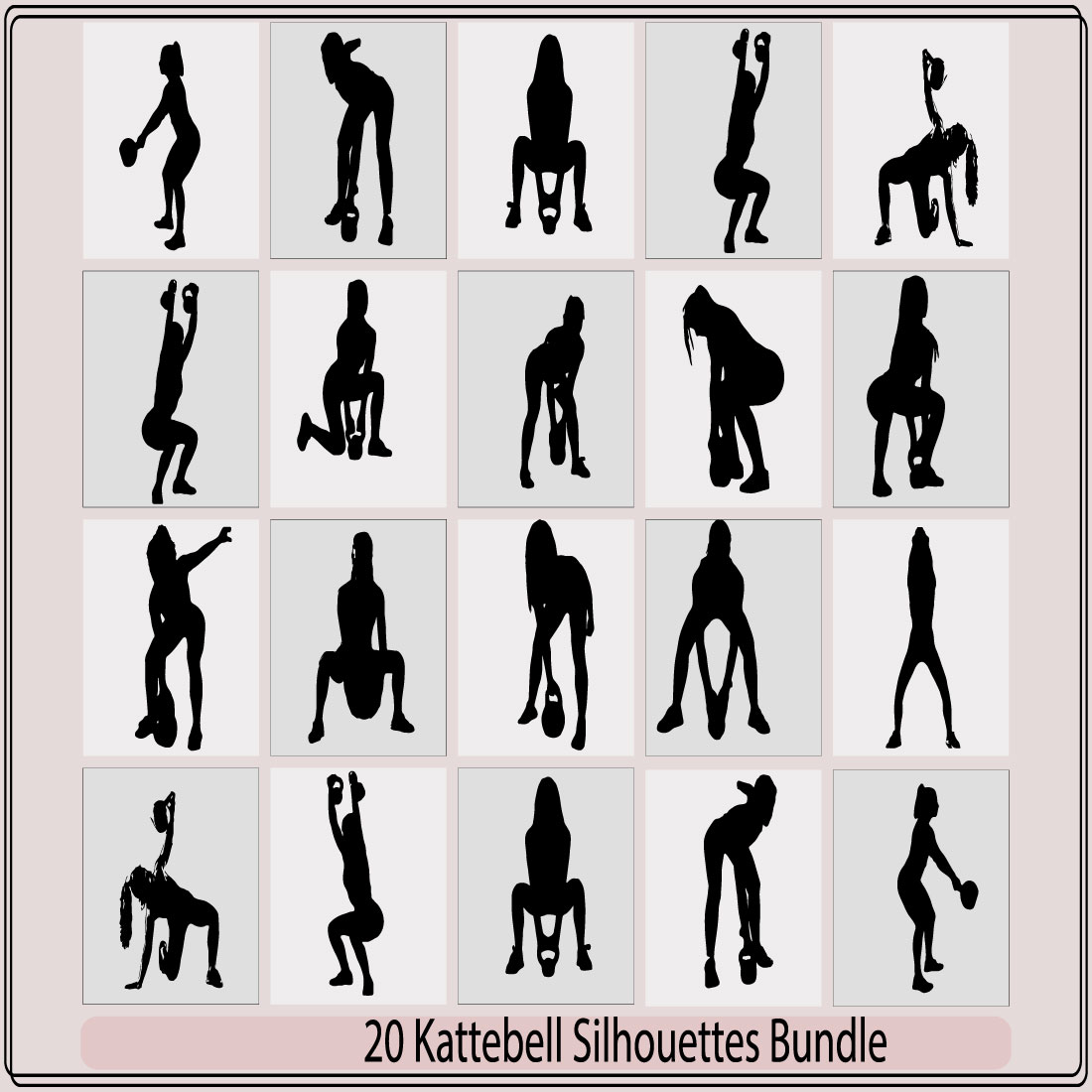kattlebell silhouette,kattlebell silhouette bundle,kattlebell illustration,kattlebell vector, preview image.