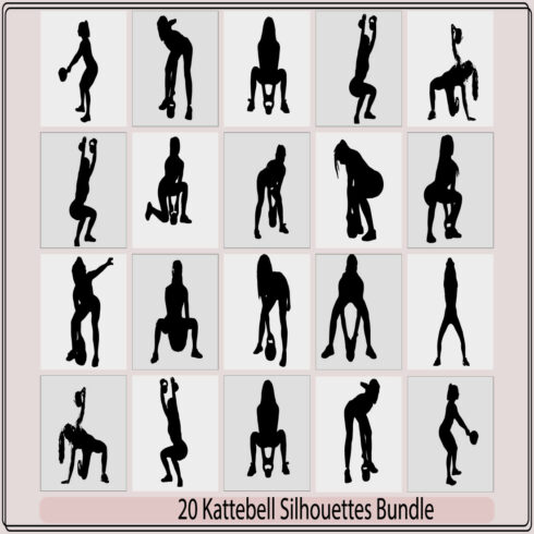 kattlebell silhouette,kattlebell silhouette bundle,kattlebell illustration,kattlebell vector, cover image.