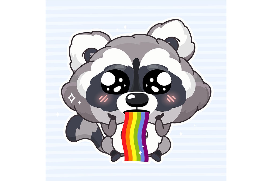 Cute raccoon cartoon character cover image.