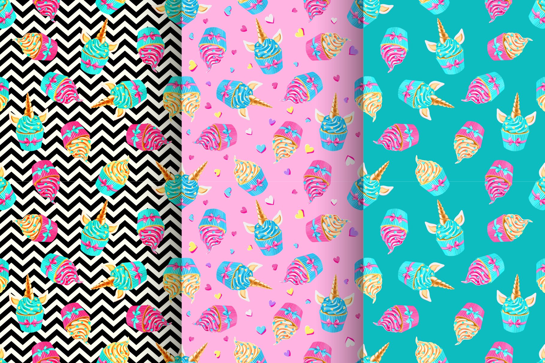 Fairy cakes patterns big set preview image.