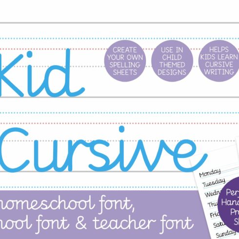 KID CURSIVE | school & teacher font cover image.