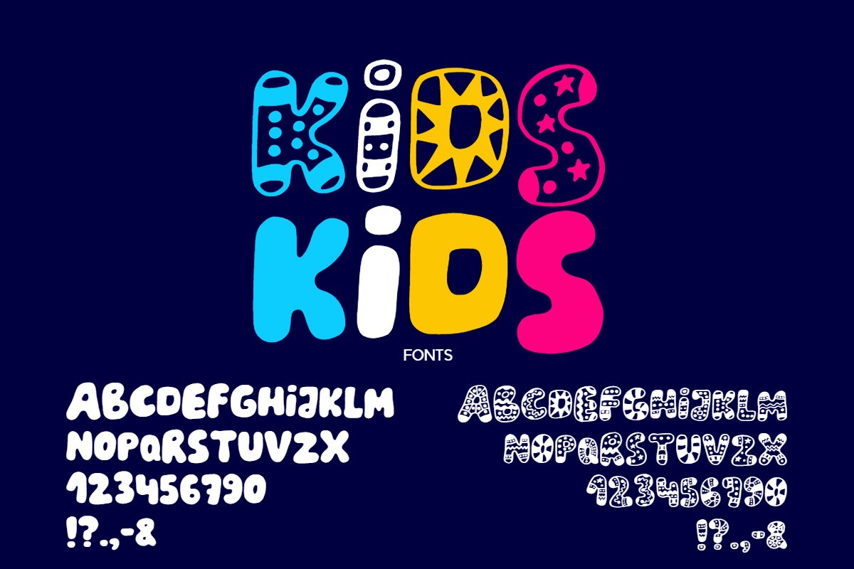 Kids Font preview image.