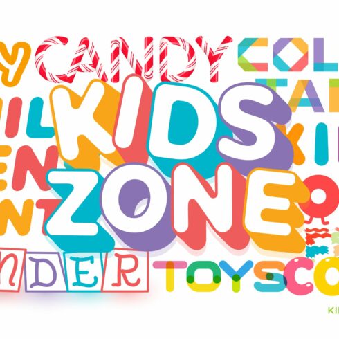 Kids Font Bundle cover image.
