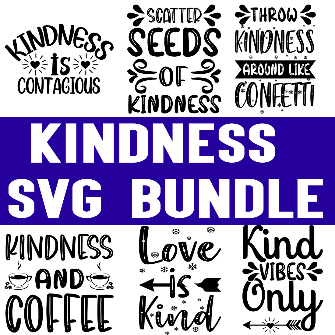 Kindness svg Bundle preview image.