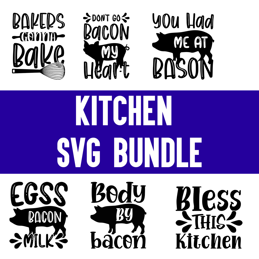 Kitchen svg Bundle preview image.