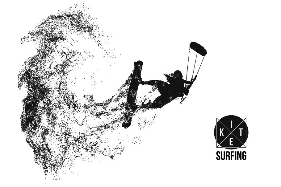 Silhouettes of a kitesurfer cover image.