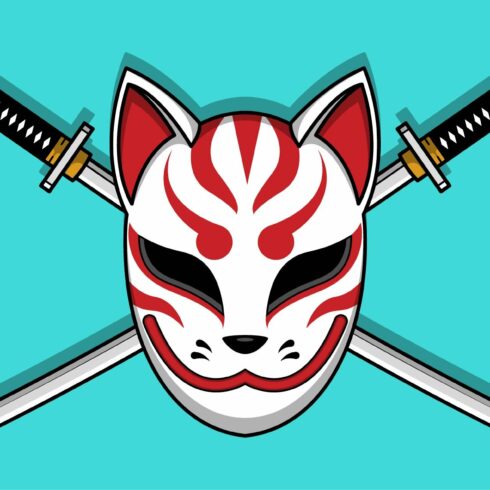 Kitsune mask with katana sword #53 cover image.