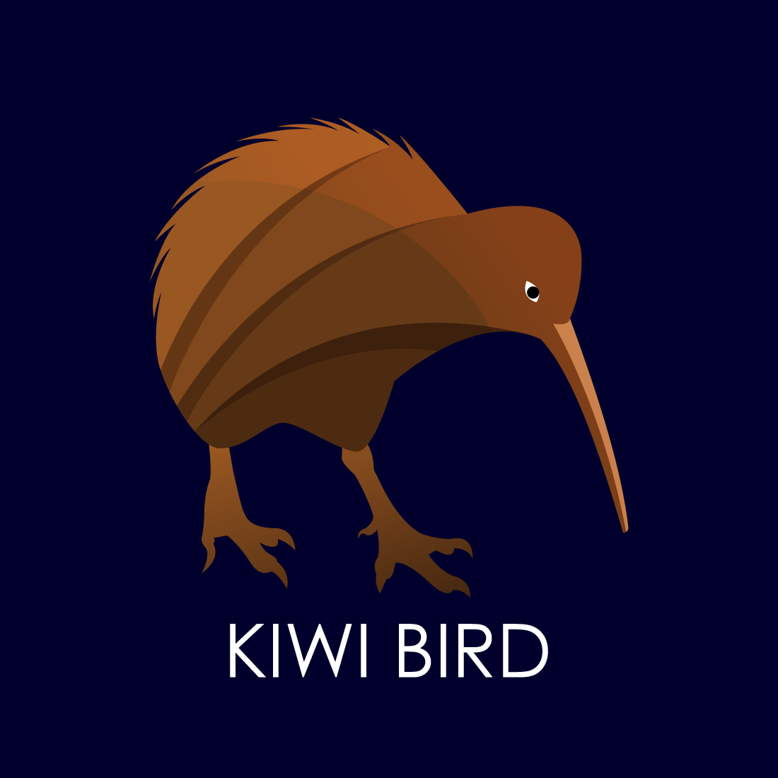 Modern colorful Kiwi bird logo design template vector illustration preview image.