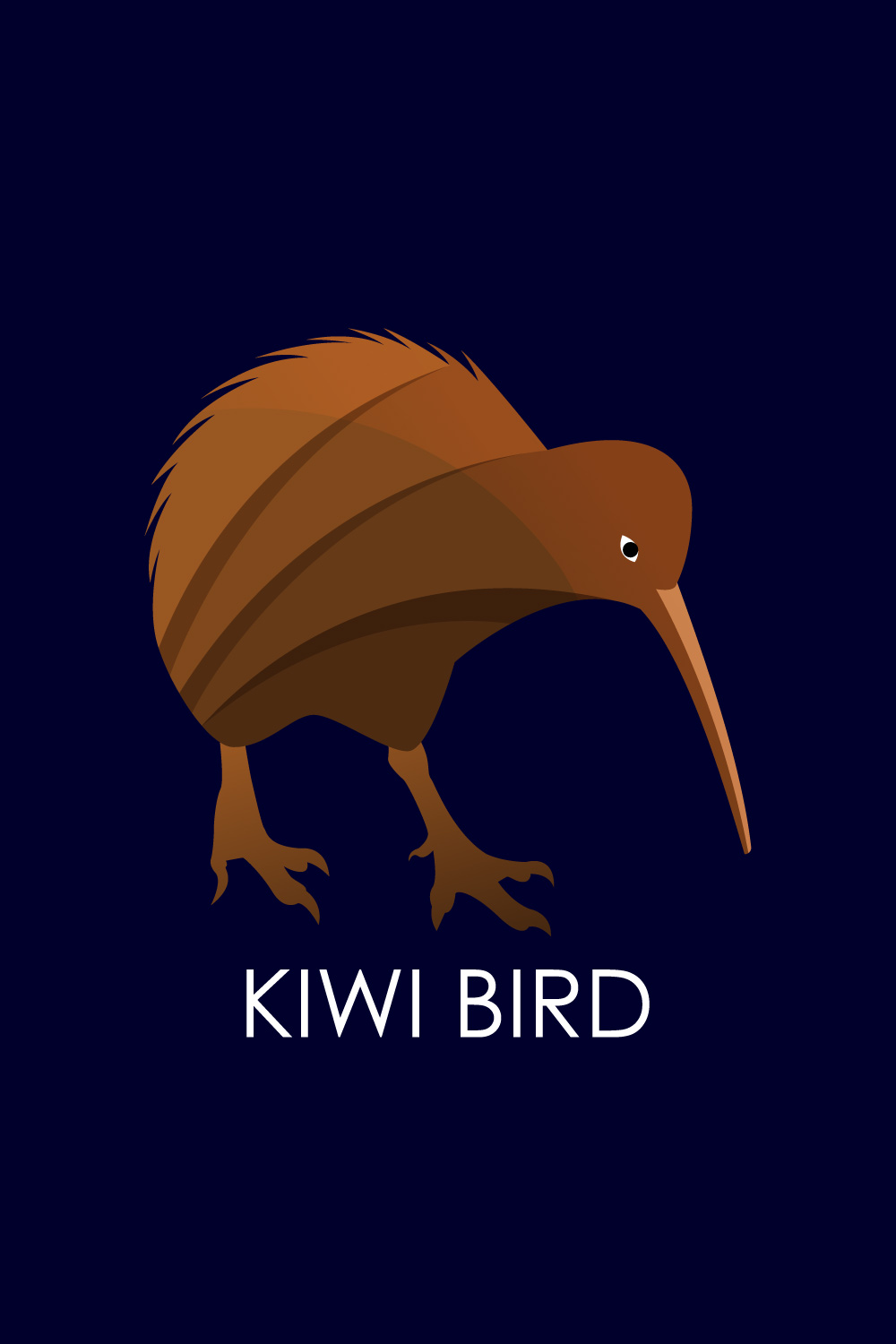 Modern colorful Kiwi bird logo design template vector illustration pinterest preview image.