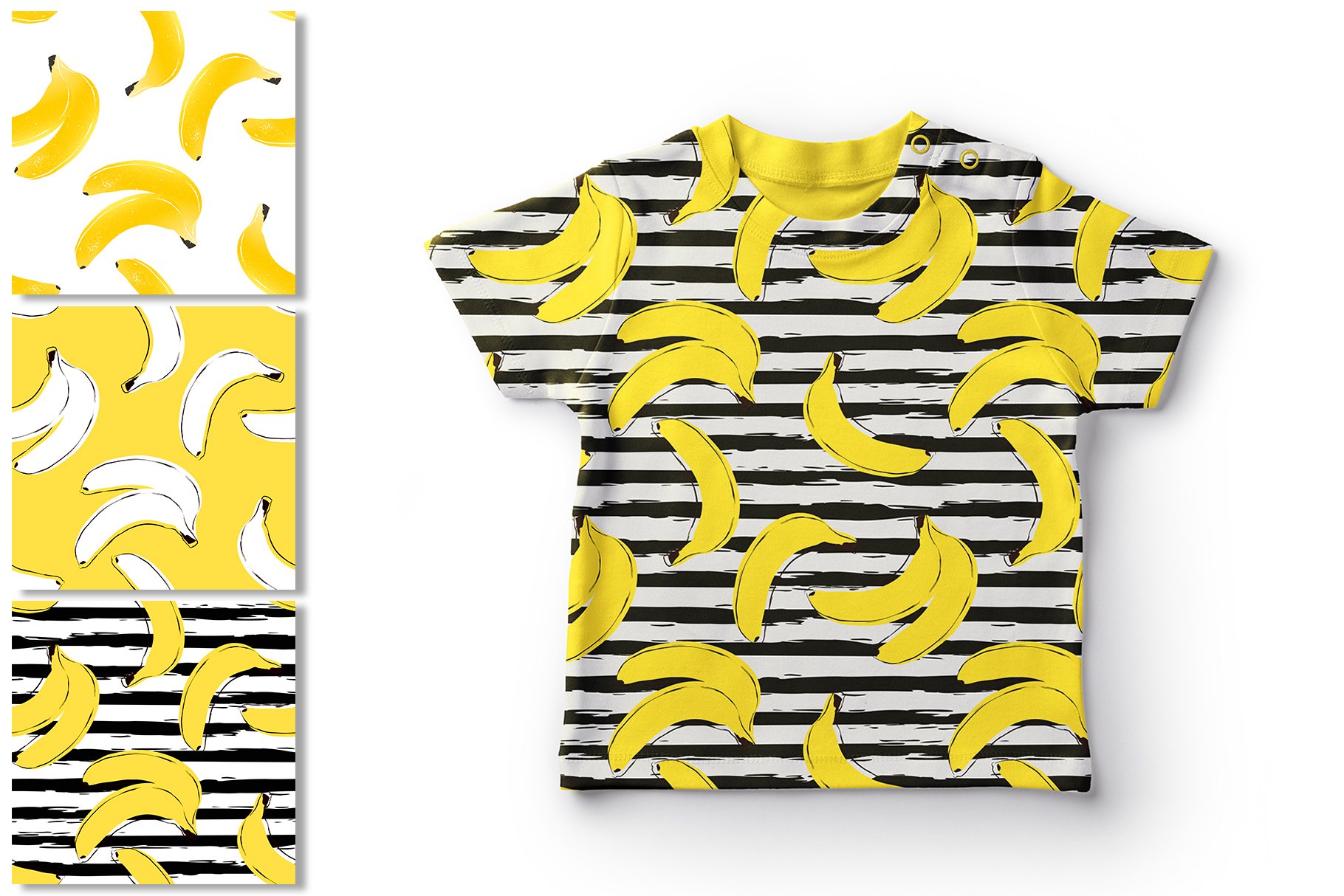Fruit patterns. Sweet yellow bananas preview image.