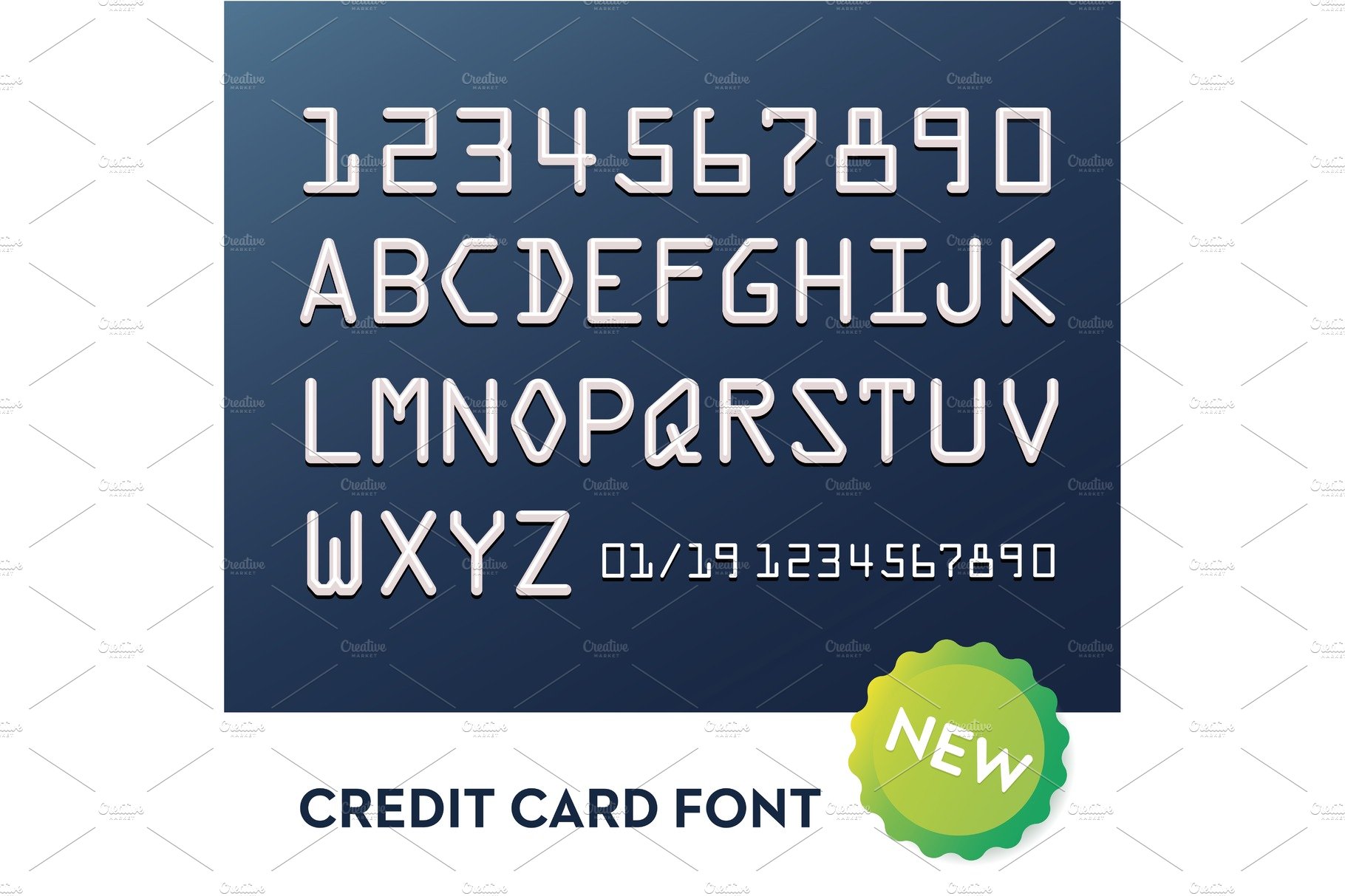 Font for credit cards cover image.