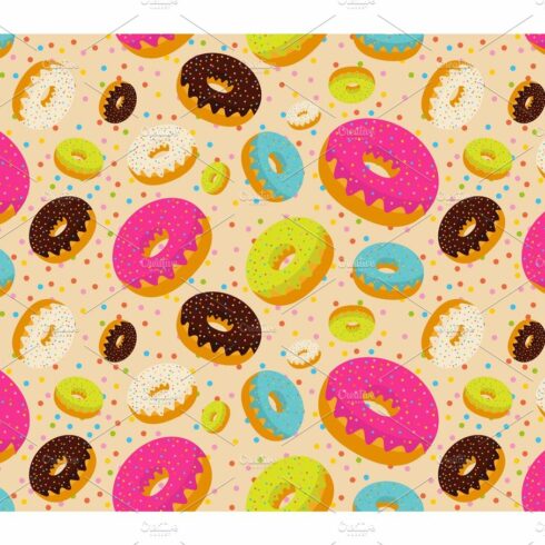 Seamless pattern with donuts cover image.