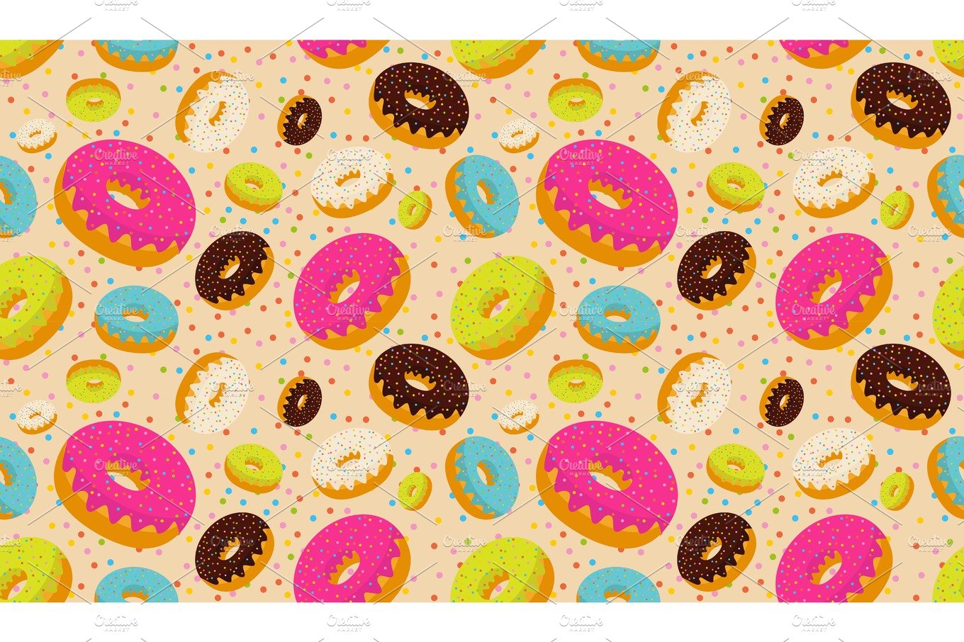 Seamless pattern with donuts cover image.