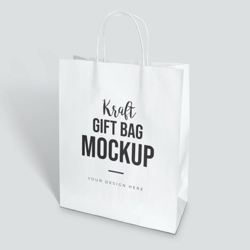 Kraft Gift Bag Mockup cover image.