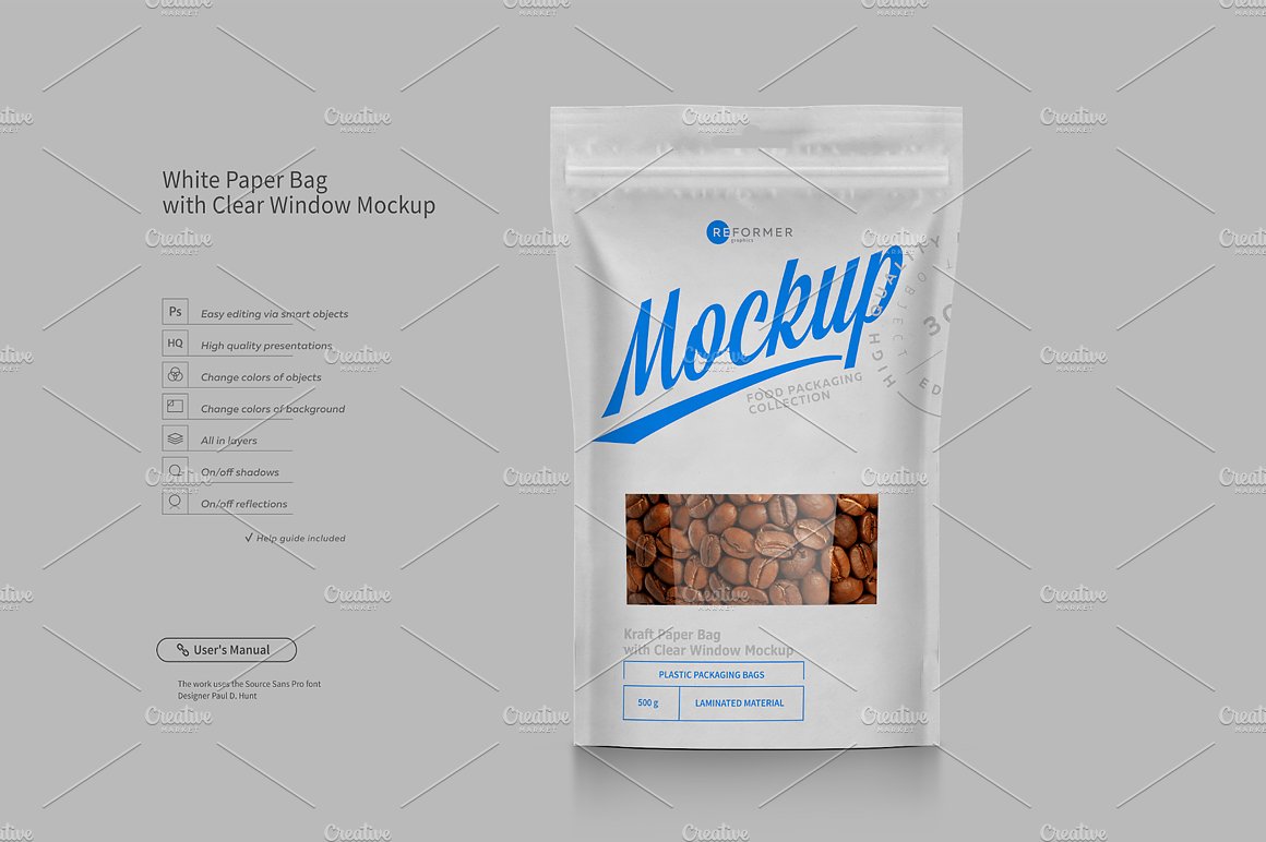 kraft paper bag with clear window mockup 28229 642