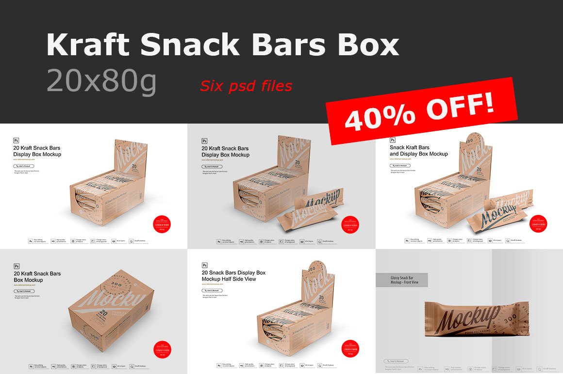 Snack Bars Box Mockup 20x80g cover image.