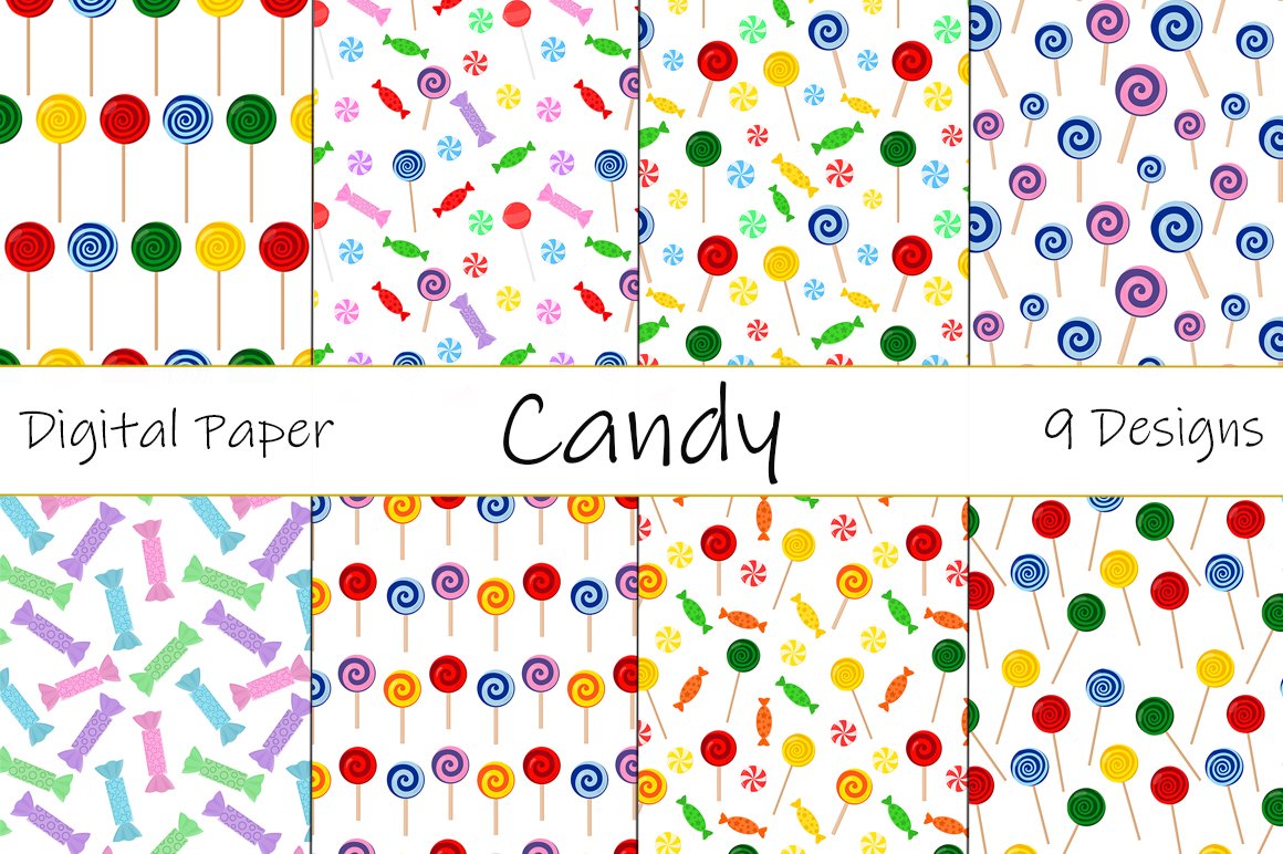 Candy pattern. Lollipop pattern. cover image.