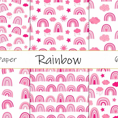 Rainbow Valentine's Day patterns cover image.