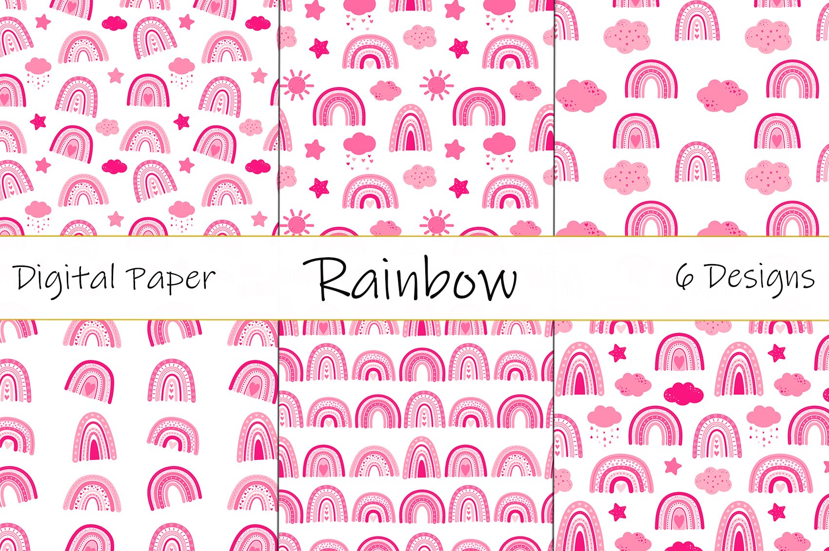 Rainbow Valentine's Day patterns cover image.