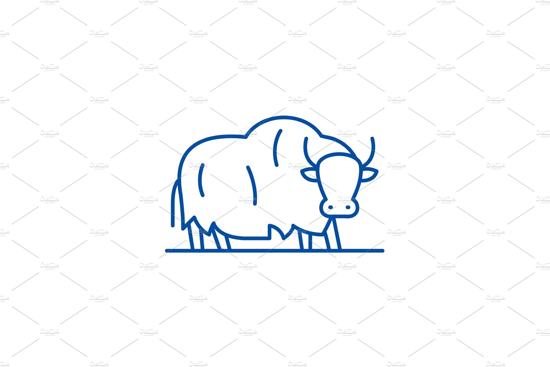 Yak line icon concept. Yak flat cover image.