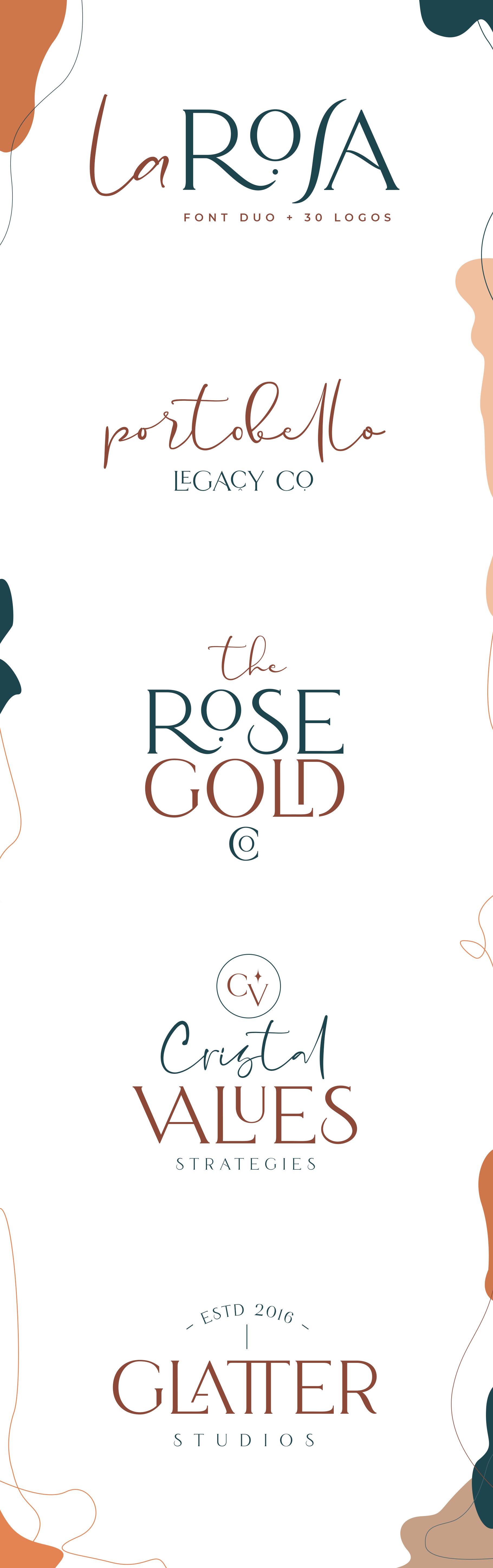 La Rosa Font Duo//Chic Logos cover image.