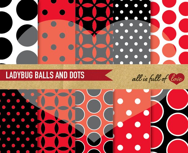 Ladybug Backgrounds Red & Black cover image.